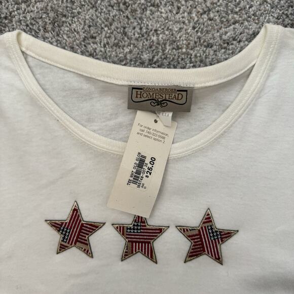 Longaberger Homestead Tshirt Plus 3X Americana Stars Old Glory Patriotic Vintage - Picture 6 of 9
